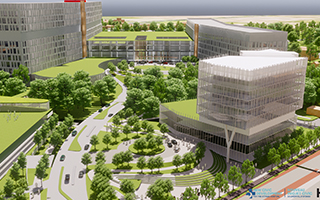 Rendering of the main entrance of The Ottawa Hospital’s New Campus Developmen